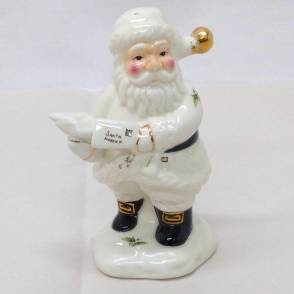 Santa "North Pole Mail" Ceram Salt Shaker Holly Holiday Rare Hard to Find VTG - Picture 1 of 8